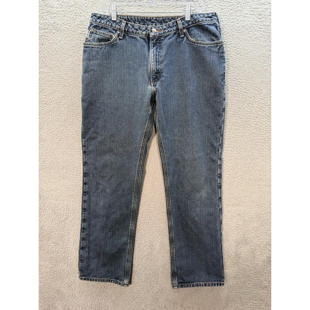 Carhartt Jeans Womens 16x34 Blue Flannel Lined Relaxed Straight Workwear‎ Chore